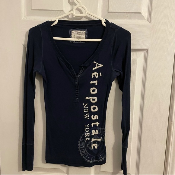 Aeropostale Tops - Aeropostale Long Sleeve Navy Blue Tee Shirt